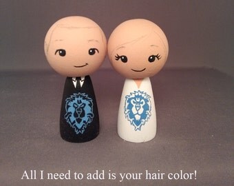Semi custom Alliance Wedding Cake Toppers