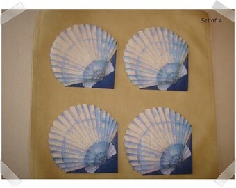 Paper Napkins for Decoupage/Single OR Set of 4 /Shell Print #2/ Craft Supplies**
