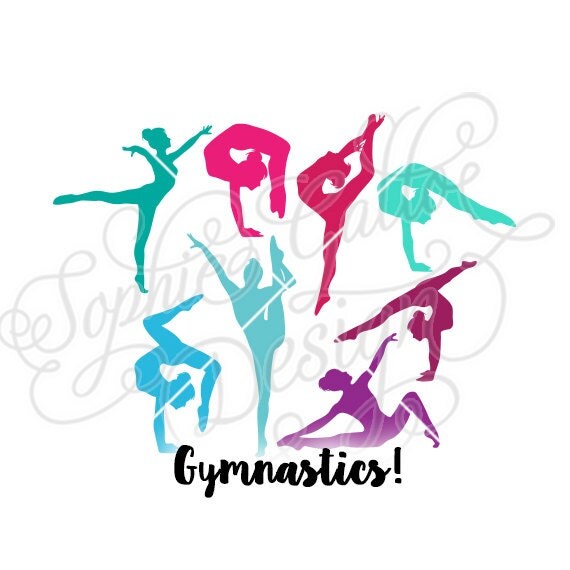 Gymnastics Set Girls Sports SVG DXF digital download file