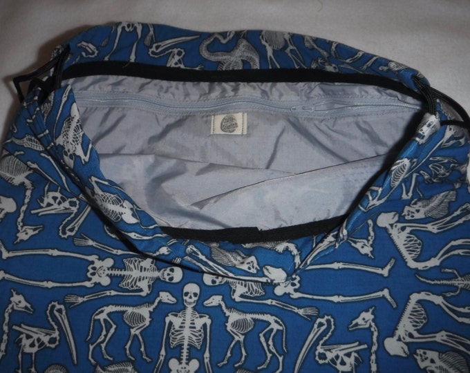 Animal Skeletons (Osteology) -2 in 1 Bag/Backpack white skeletons on blue