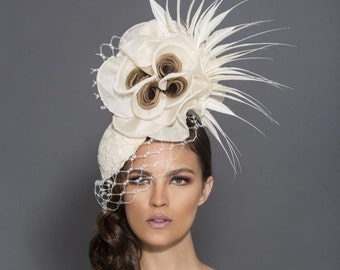Items similar to Melbourne Cup Turquoise Fascinator-- Cocktail Hat ...