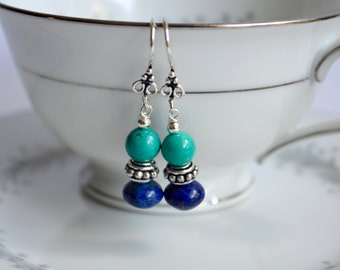Aphrodite Turquoise Lapis Earrings main image 1
