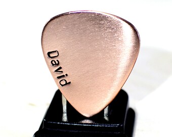 Personalized Copper Guitar Pick with Name Down the Side for Rocking Out a Custom Statement - GP292