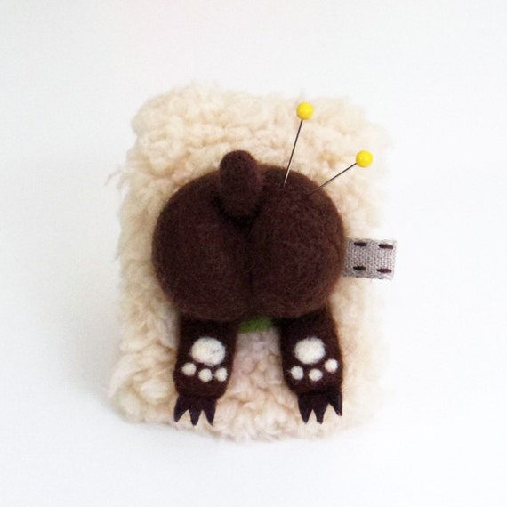 Animal Pincushion wearable wrist pin cushion needle felted