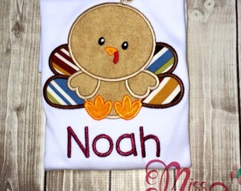 Baby Turkey Shirt, Custom Boys Turkey Shirt, Custom Boys Turkey Tee, Boys Turkey Thanksgiving Shirt, Boys Thanksgiving Shirt