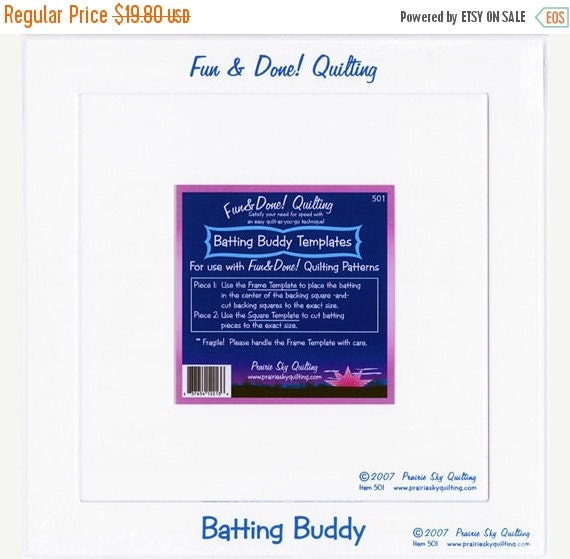 SALE BATTING BUDDY Template Fun and Done Quilting by Jambearies