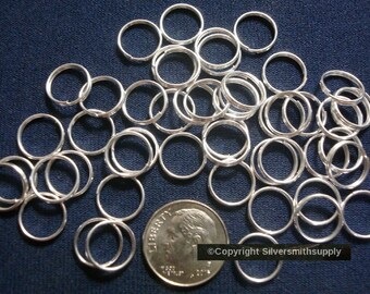 Split rings 10mm silver plated split rings, clasp, jump rings 50 pcs fpc095