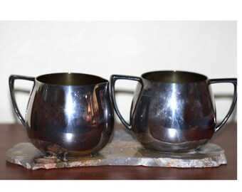 Cream and Sugar Set Quadruple Silverplate Empire Crafts Quadruple Plate