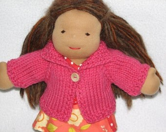 Waldorf Doll Sweater for 10 inch Doll in Deep Pink Wool RTG