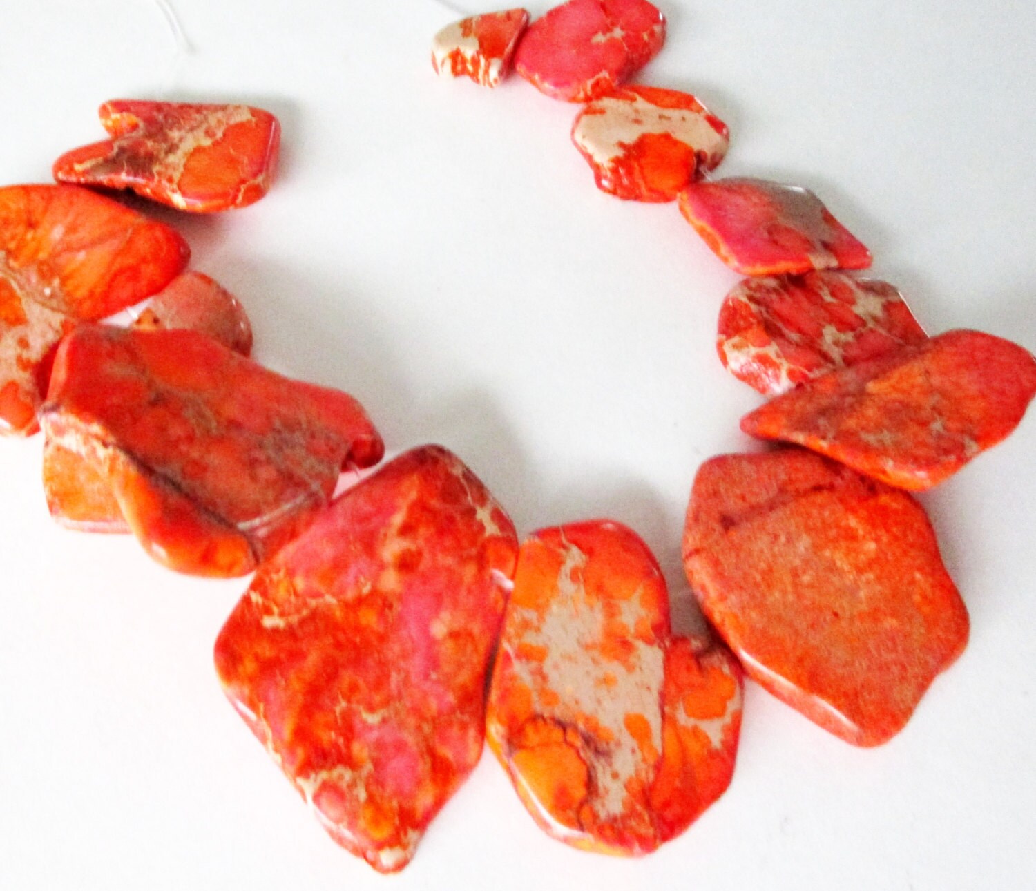 Orange Jasper Beads Variscite Jasper Slab Flat Gemstone