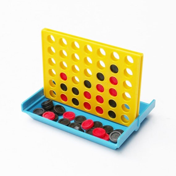 Travel Game Connect Four 1983 Milton Bradley Vertical Checkers