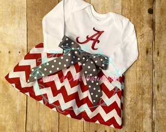 Monogramed Chevron Alabama Crimson Tide Dress