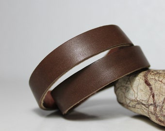 Leather Wrap Bracelet, Brown Genuine Leather Double Wrap