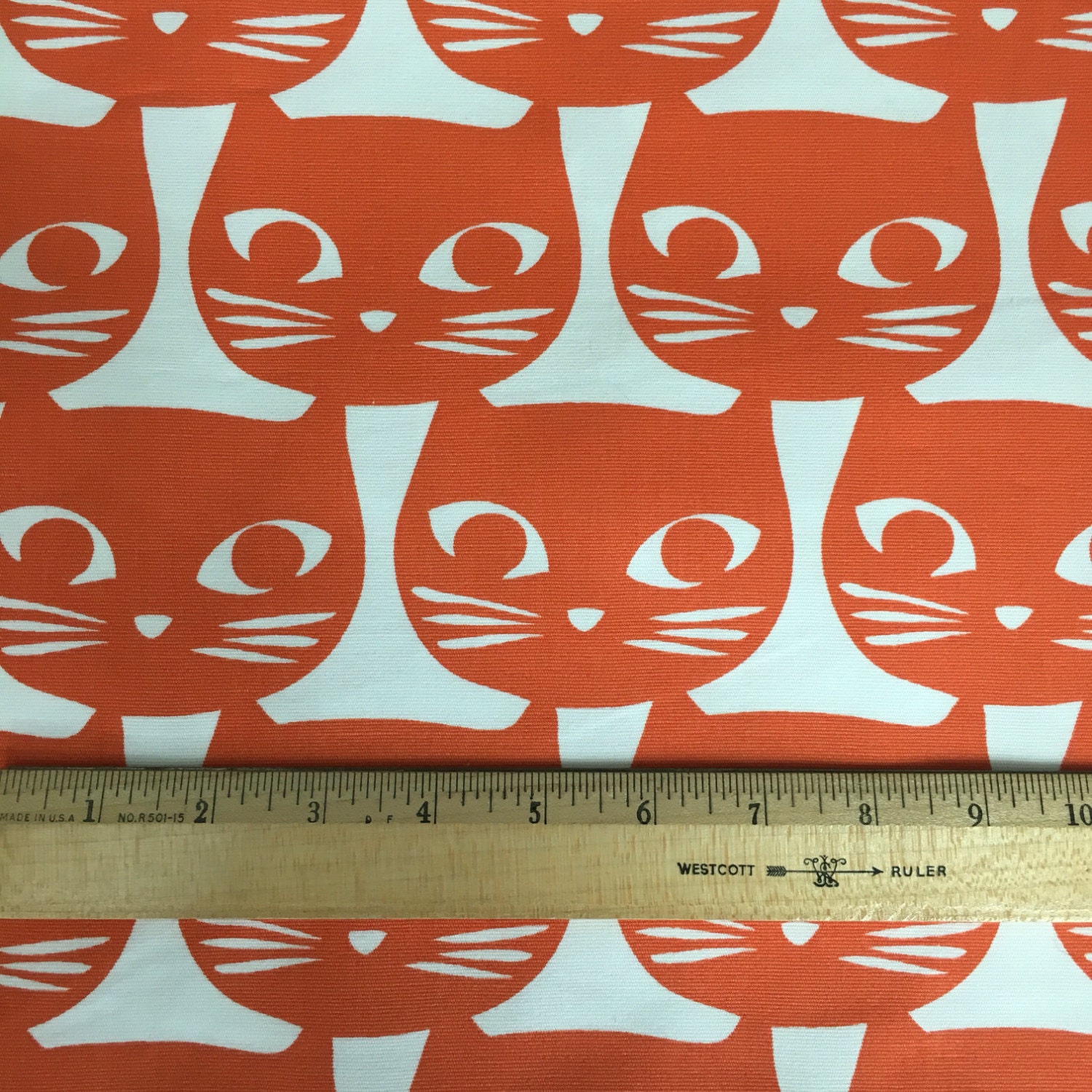 IKEA Cat Fabric Mattram Orange Cats By the Half Yard