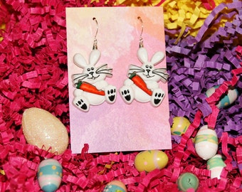 easter earrings easter bunny earrings easter brockus creations holiday earrings