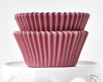 Solid Maroon GREASEPROOF Cupcake Liners BakeBright Baking Cups | ~30 count