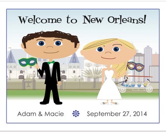 New Orleans Wedding Welcome Bag Notes, Wedding Welcome Letter, Mardi Gras Wedding, Wedding Schedule, Wedding Agenda, Wedding Welcome Note