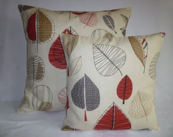 Red Pillows PAIR 22 and 16 inch Designer Cushion Covers Pillowcases Shams Slips Scatter.