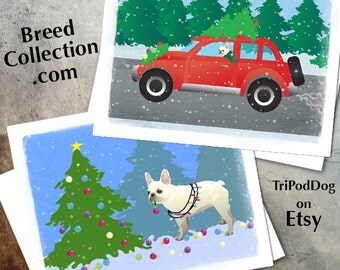 French Bulldog Christmas Cards from the Breed Collection - Digital Download Printable