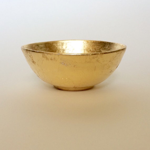 Gold Bowl Gold Leafed Bowl for Storage of Jewelry Candies