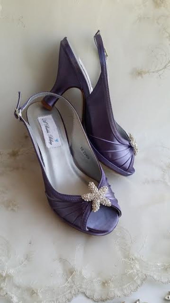 Lilac Wedding Shoes Lilac Bridal Shoes Sling Back by ABiddaBling