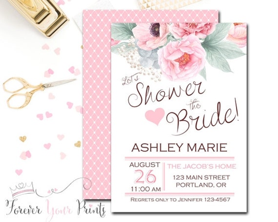 Floral Bridal Shower Invitation, Wedding Shower Invitations, Printable Bridal Shower Invites, Engagement Party Invitation, Shower The Bride Il_570xn