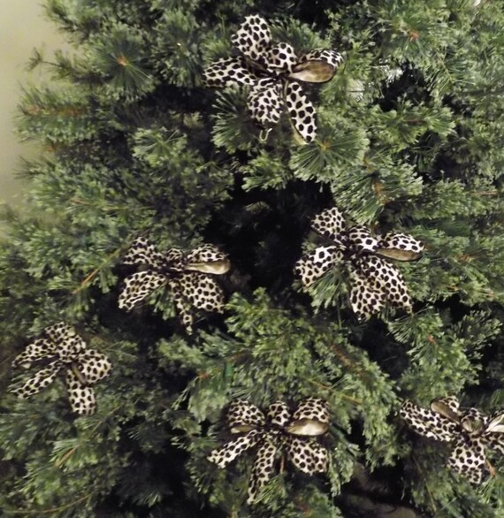leopard print christmas tree bows set of 6 tree by leopard print christmas tree bows set of 6 tree by