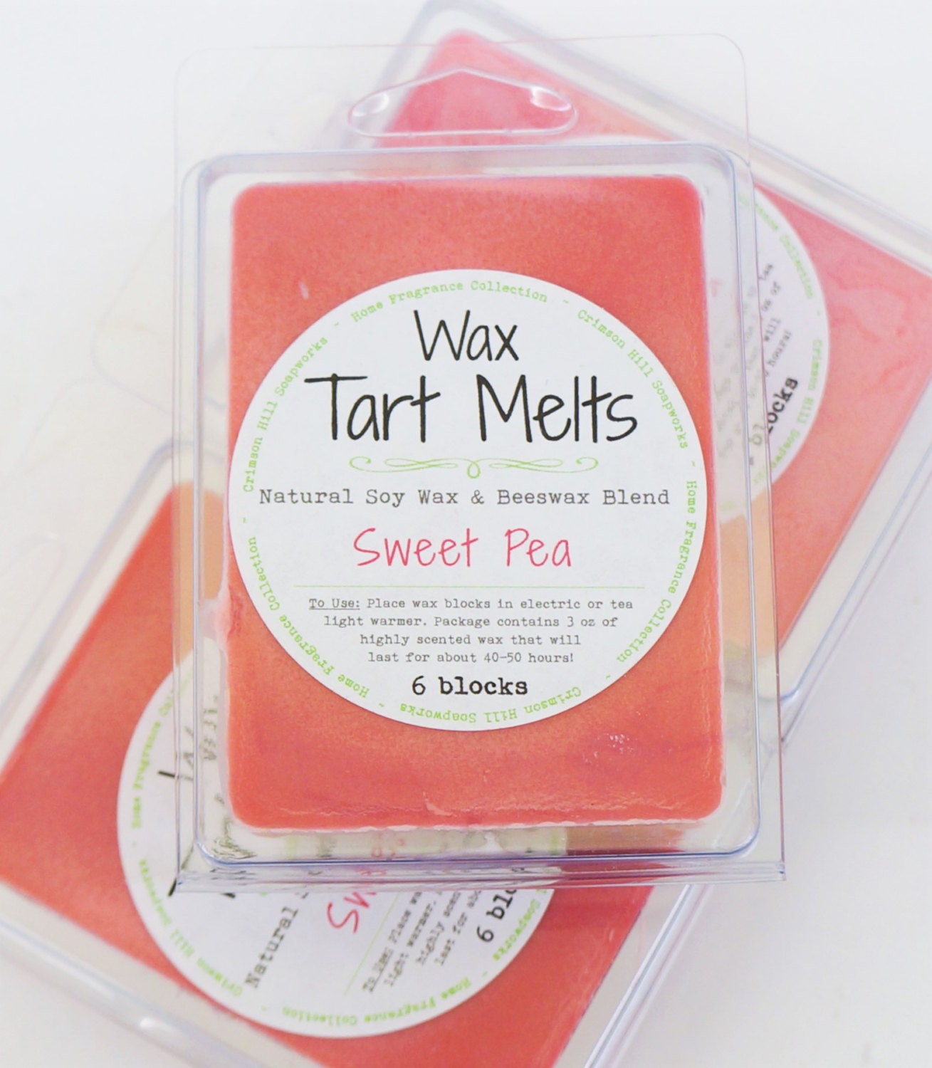 SOY Wax Tart Melt Sweet Pea 3 oz Beeswax natural