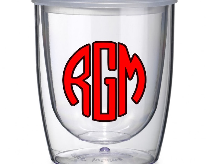 Monogram Personalized Wine Tumbler, Personalized Wine Glass, Mother's Day Gift, Personalized Drink ware Cup