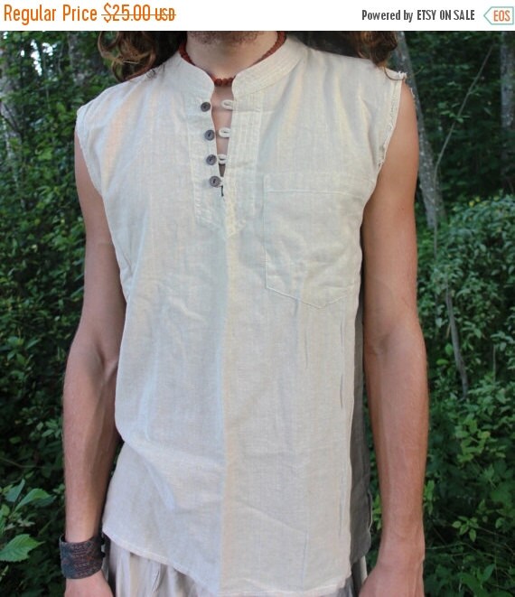 Sleeveless Fine Cotton shirt by PrimitiveTribalCraft on Etsy
