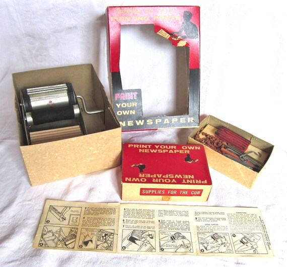 Vintage Printing Set Toy Printing Press SUPERIOR CUB