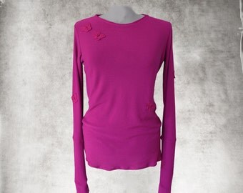 fuschia long sleeve shirt