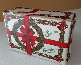 Vintage ca 1940 Paper Ephemera Christmas Box