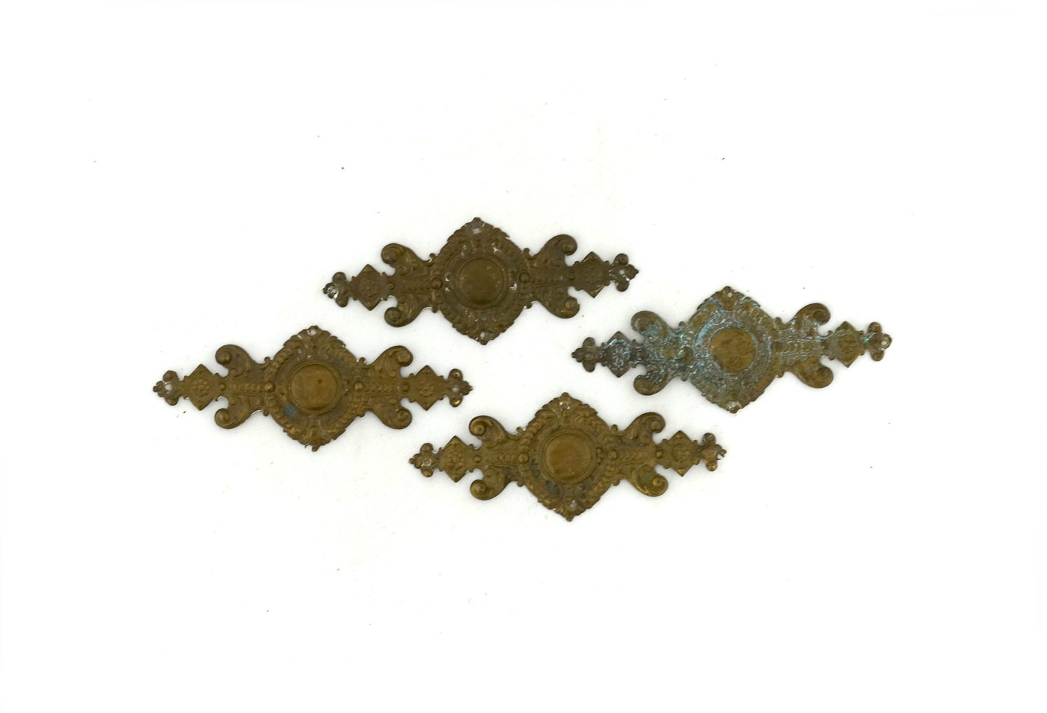 Antique set 1800s French Ormolu Brass Furniture Fittings