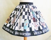 Mad Hatter Skirt, Fantasy Clothing , Mad hatters Tea Party, Alice In Wonderland Skirt By Rooby Lane