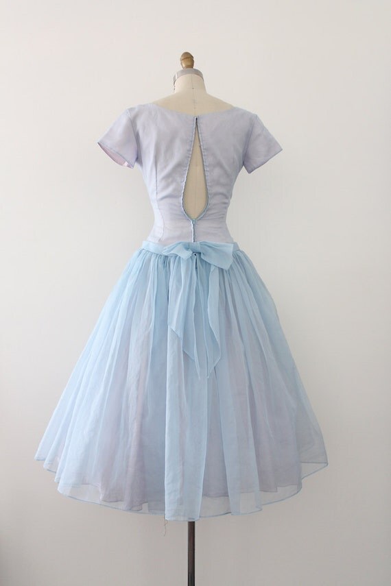 vintage 1950s dress // 50s pale blue prom dress