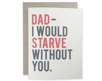 Funny Father's Day Card, Dad's Birthday Card, Father's Day Gift, Dad's Birthday, Dad's Cooking, Humorous, From Daughter, From Son