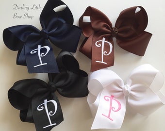 Extra Large Monogrammed Bow ---you choose initial and ribbon colors