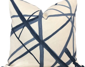 Periwinkle Blue Channels Pillow Cover by Groundworks, Square, Euro or Lumbar Pillow, Throw Pillow, Accent Pillow, Toss Pillow