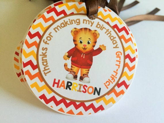 12 Daniel Tiger Birthday Party Favor Tags by sweetheartpartyshop