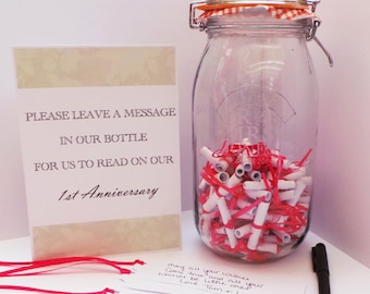 Personalised Wedding Mr & Mrs Kilner Jar Message in a bottle Guest Book Kit