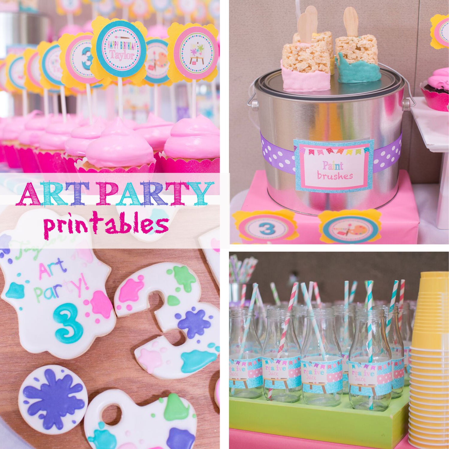 Paint Party Package Printables Printable Art Supply party
