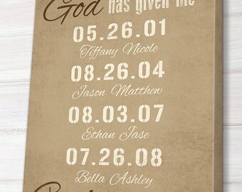 canvas dates personalized special family birth sign children wall god childrens these decor