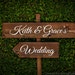 CUSTOM Wedding Signs, your NAMES and another word, directional sign, arrow sign, spring summer winter fall chic outdoor wooden signage