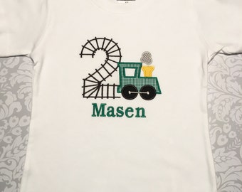 Train Birthday Shirt, Applique Birthday Shirt Boy, toddler birthday shirt, 2nd birthday shirt boy, Birthday Shirts for Boys