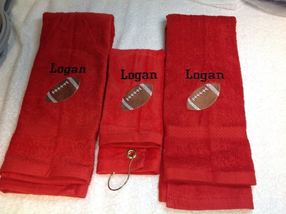 Personalized Football Sport Towel In Two By Lindakayscreations