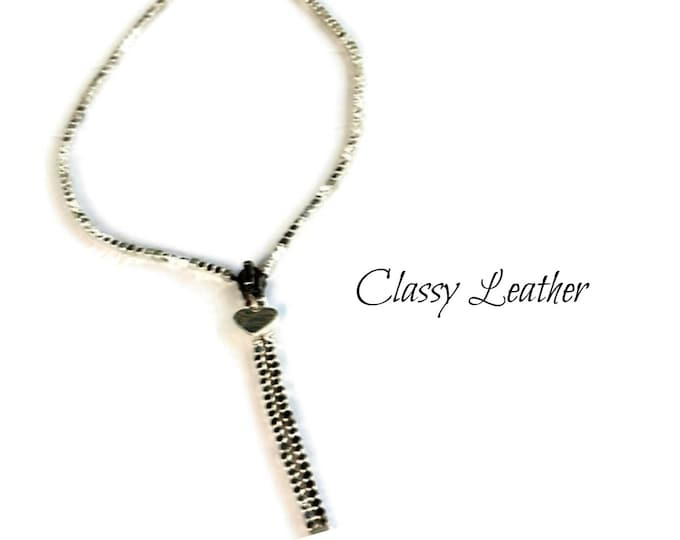 Zipper necklace, zipper jewelry ,beaded zipper necklace,beaded necklace,long necklace, designer jewelry,designer necklace,zipper chocker