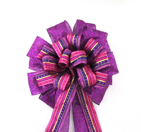 Purple Bow Lavender Bow Christmas Bow Tree Topper Bow