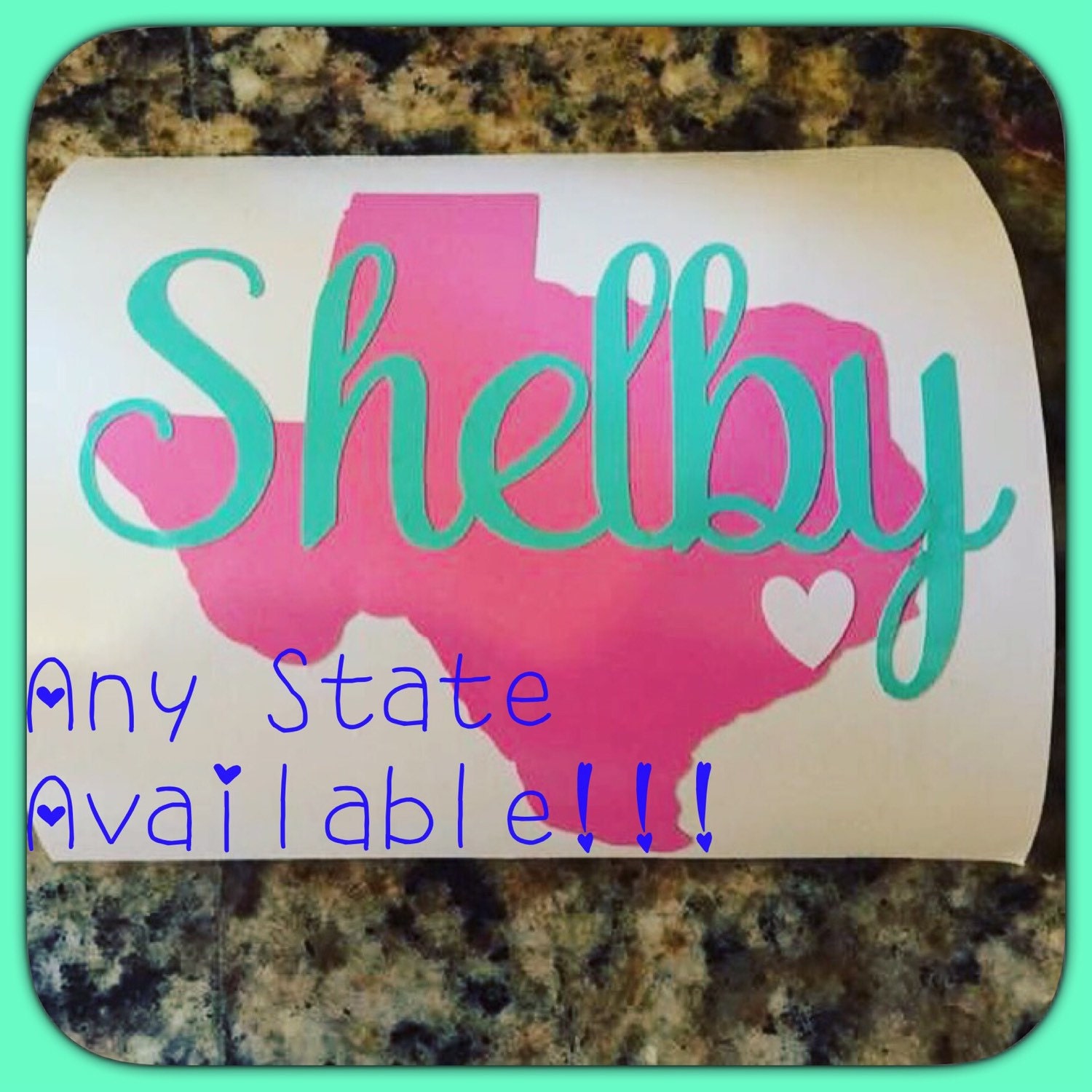Texas name decal