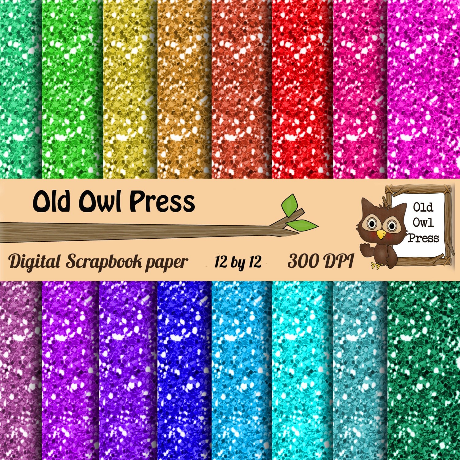 Glitter paper scrapbook paper commercial use downloadable